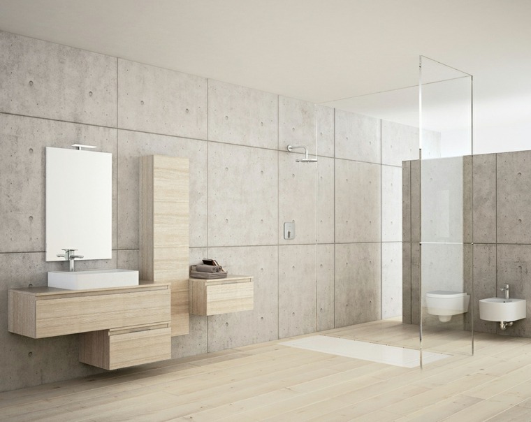 bathroom stone wood furniture design mirror wall shower cubicle