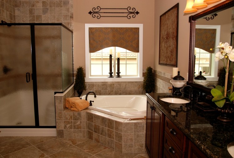 bathroom rustic style tiles