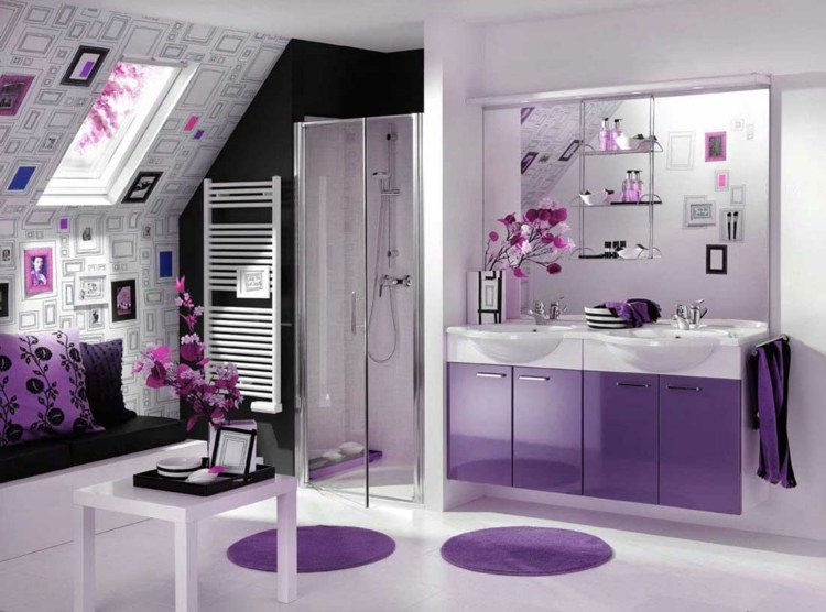 purple designer bathroom