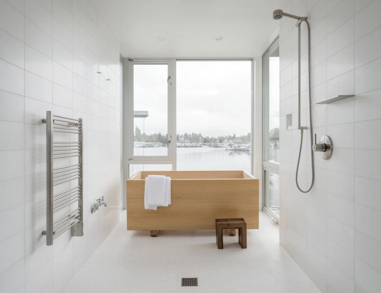 bathroom shower bath-wood-design-japanese