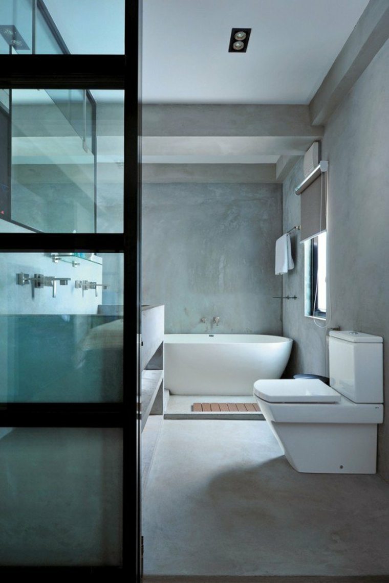 bathroom design modern concrete waxed idea bathtub trend modern shower cubicle