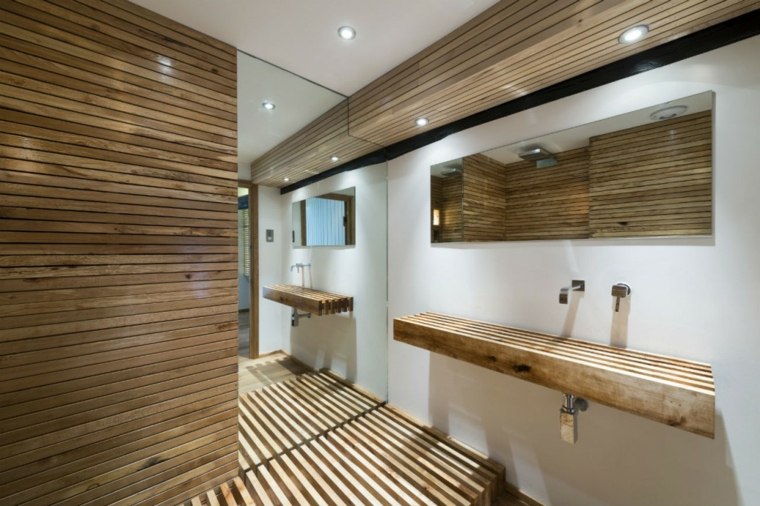 interior bathroom originallal wood washbasin mirror