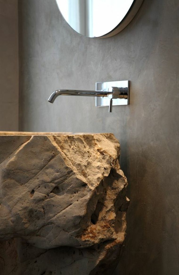 washbasin natural stone idea arrange bathroom design