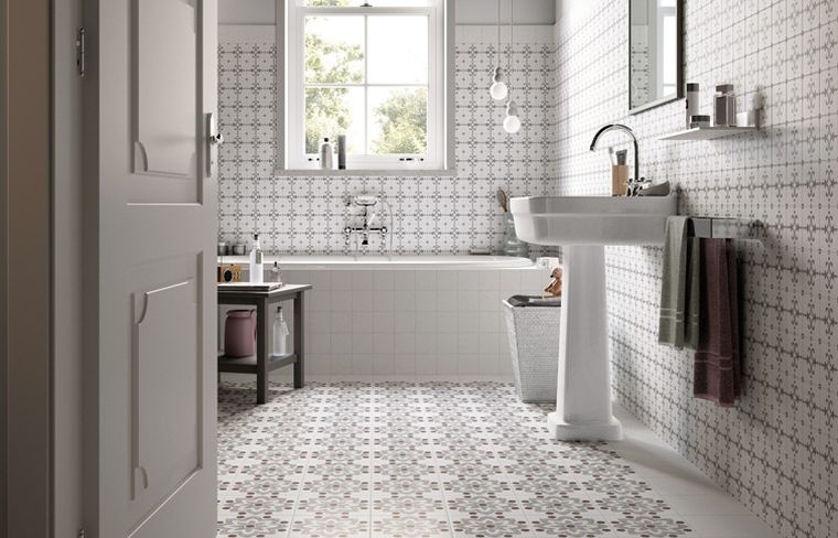 gray and white bathroom tile-vintage-wall-floor