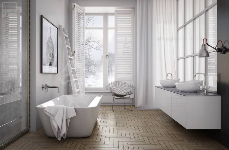 bath-shower-bath-idee-parquet-wood trend-room bath