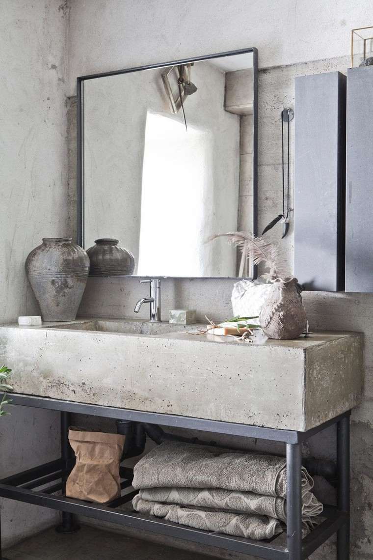 bath-tub-Scandinavian-concrete-idee mirror