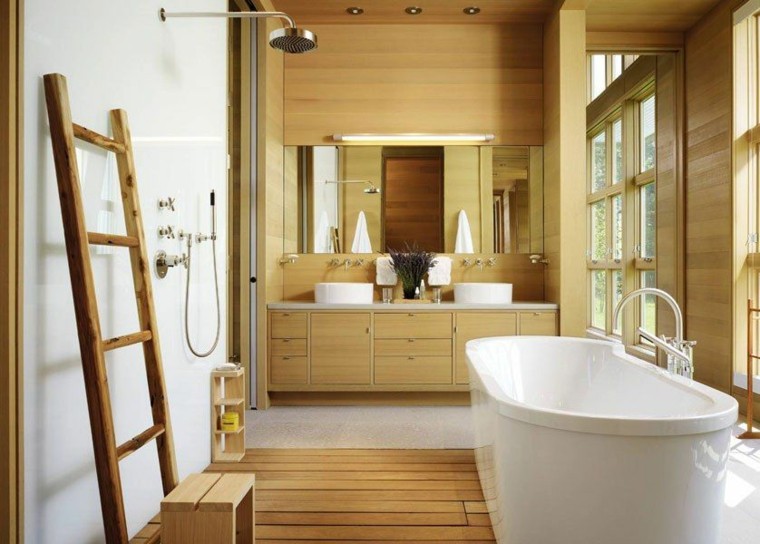 inspiration bathroom zen shower deco wood