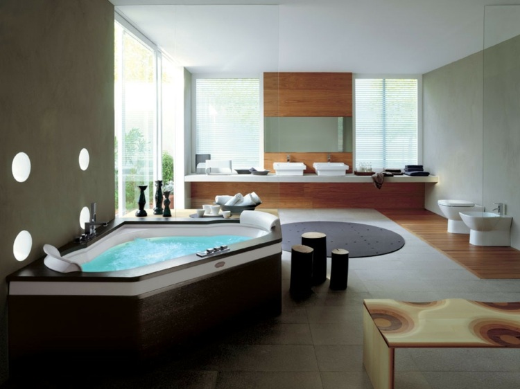 bathroom luxury bathtub wood