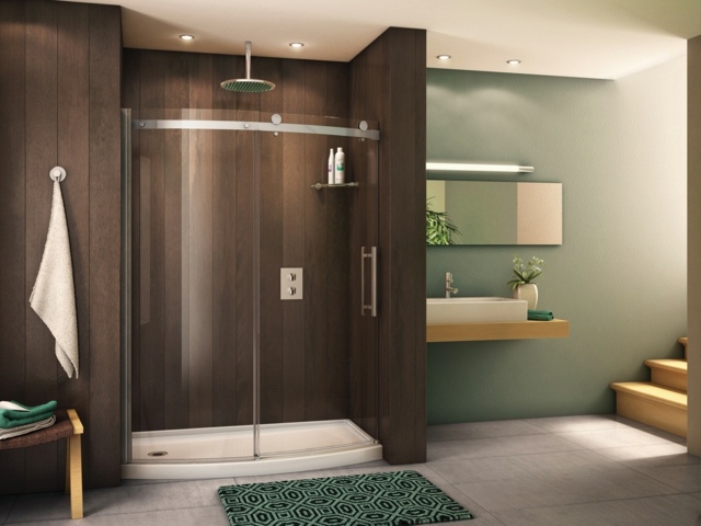 cabin shower modern design wood bathroom luxurious carpet floor bathroom idea shower'italienne