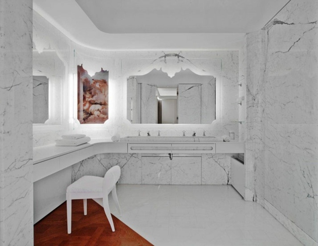 bathroom luxurious design bathtub design deco idea mirror wall sink lighting fixture