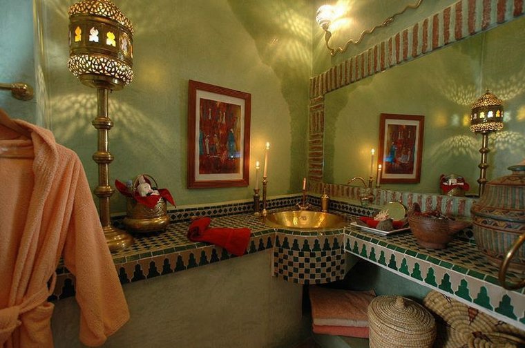 Moroccan bathroom exotic atmosphere