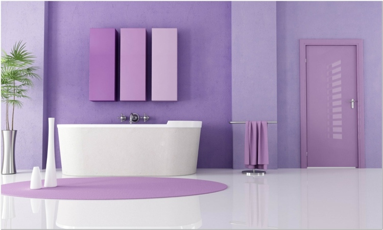 purple minimalist bathroom