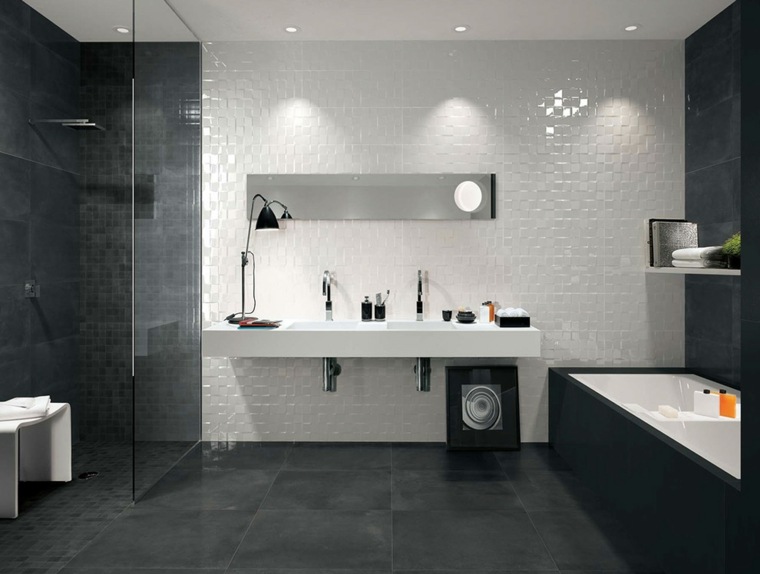 design bathroom tile black white black tub shower cubicle