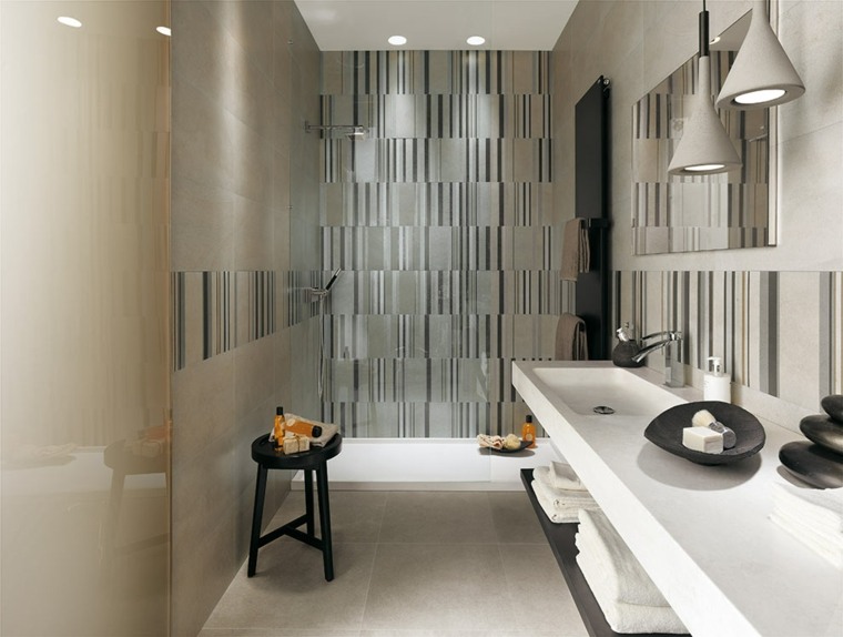arrange bathroom wall covering wall floor tile black and white