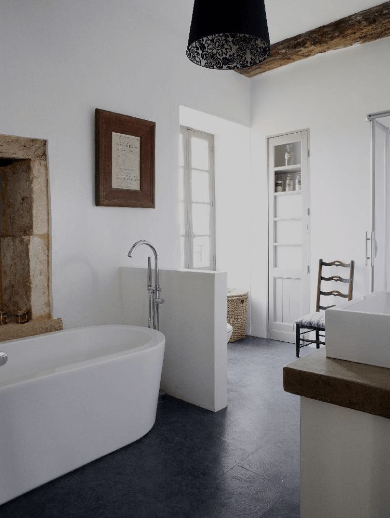 bathroom bathtub modern idee deco countryside chic