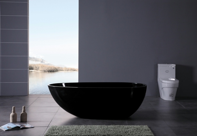 minimalist modern bathroom - bathtub