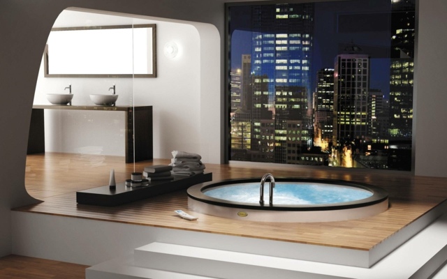 minimalist modern bathroom - bathtub