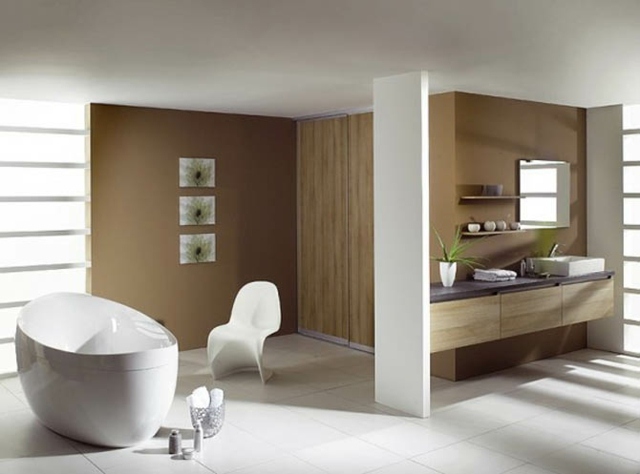 minimalist modern bathroom - wood