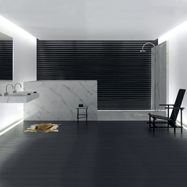 minimalist black bathroom