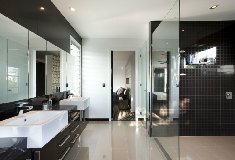 black white modern bathroom