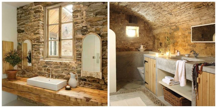 en-suite bathroom-wall-in-stone mirror