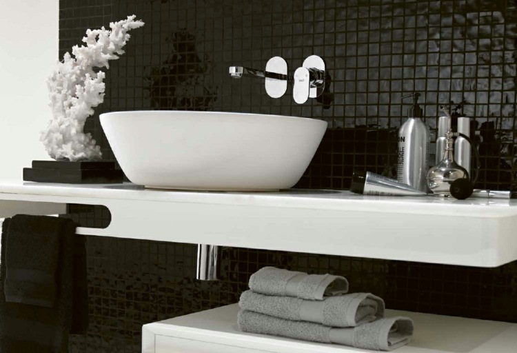 black and white bathroom accessories