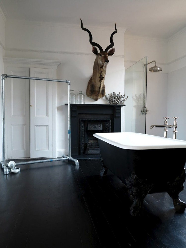 black and white bathroom tub feet