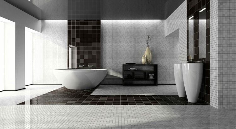 bathroom black and white design