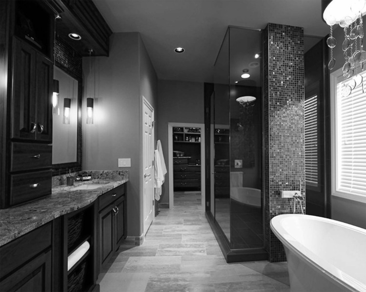 modern black and white bathroom