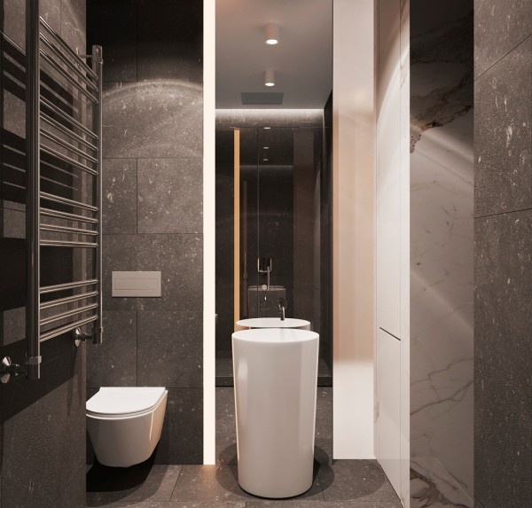 black bathroom design tile shower cubicle