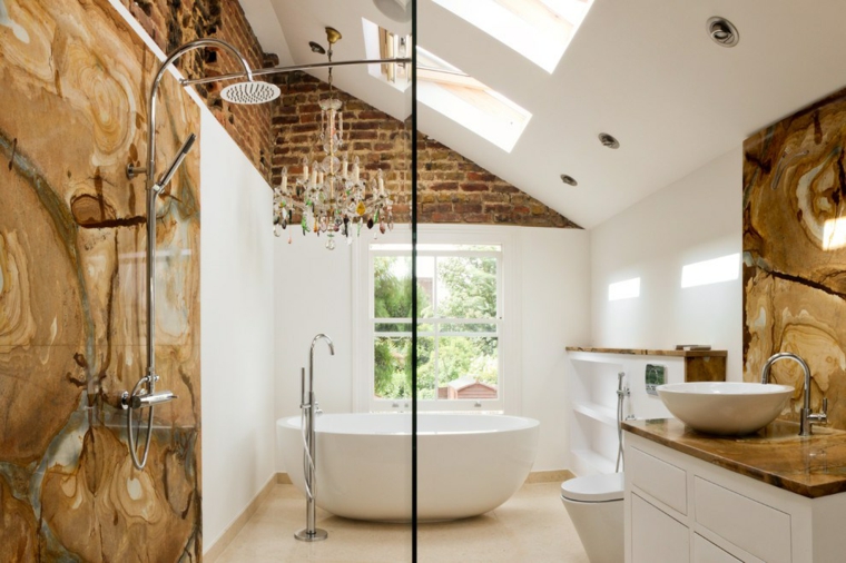 bathroom shades golden marble bricks