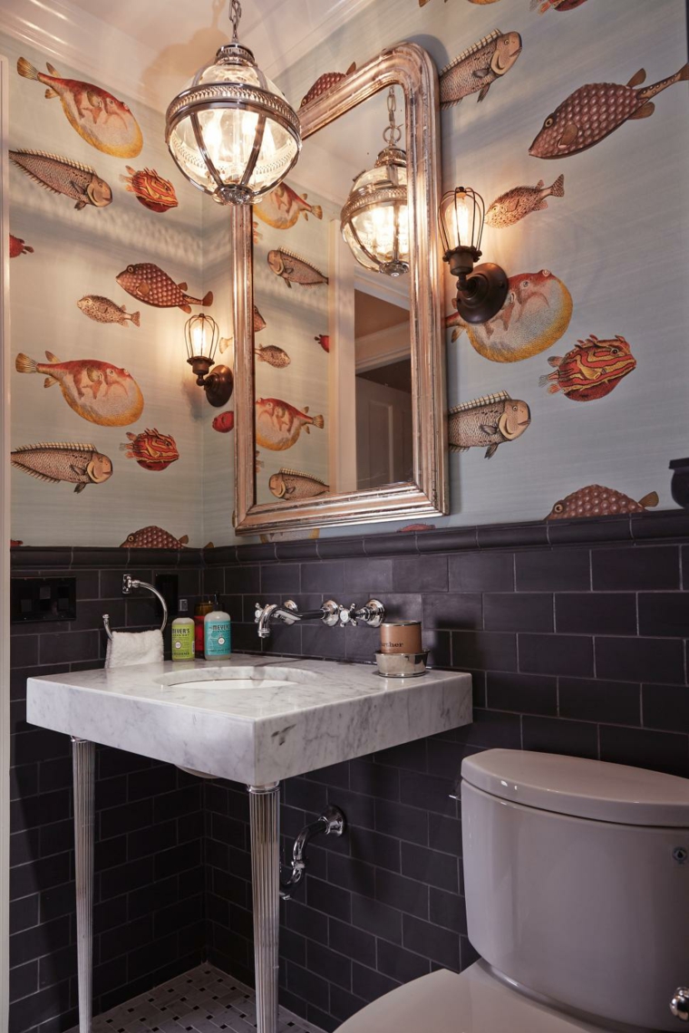wallpaper for bathroom fish