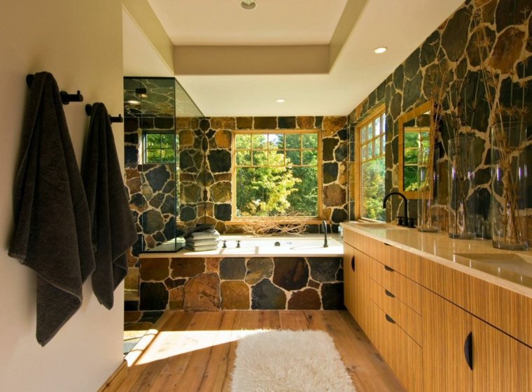 bathroom stone wood pictures