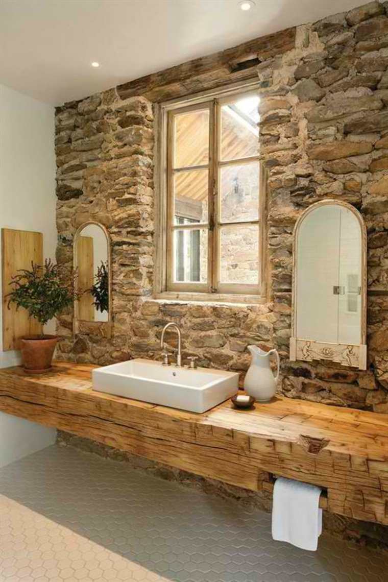 bathroom decoration design stone idea mirror