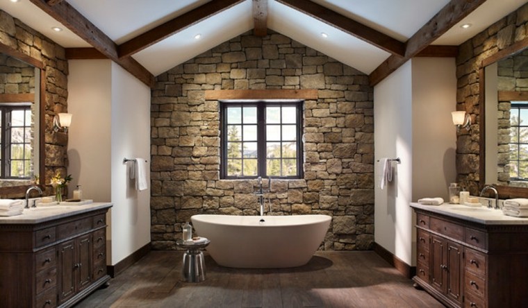 idea stone bathroom bathtub idea original parquet floor modern