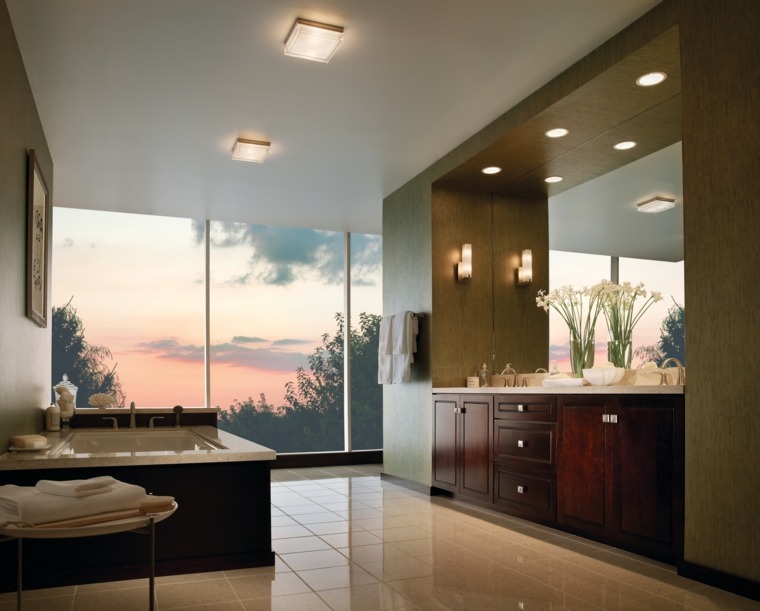 bathroom ceiling idea lighting mirror bathtub