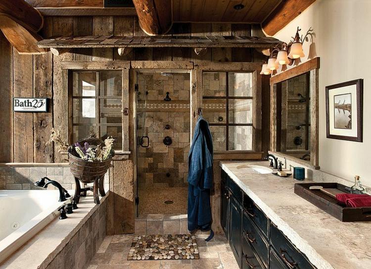 rustic wood bathroom