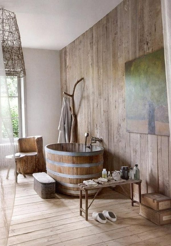 rustic bathroom decor wood furniture