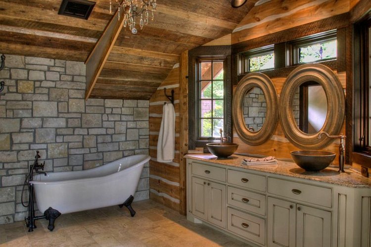 rustic bathroom idee decoration