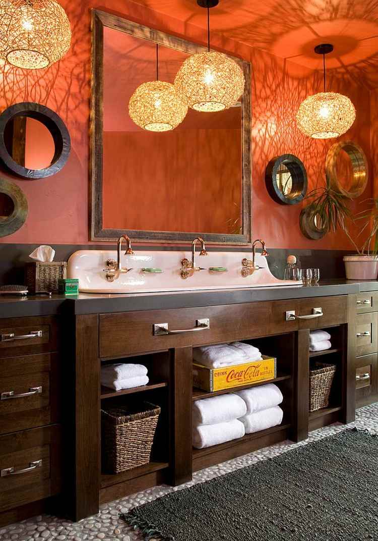 rustic bathroom design lighting