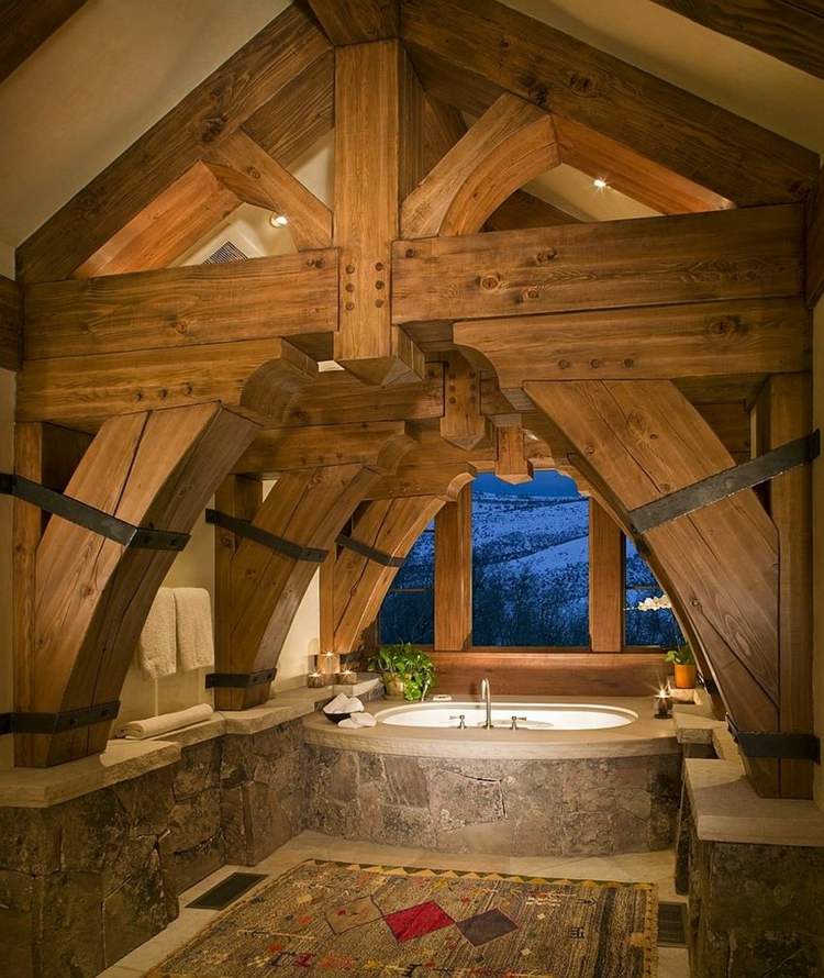 rustic spa bathroom