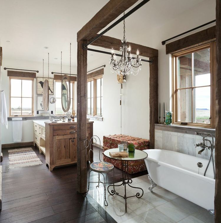 spacious rustic bathroom