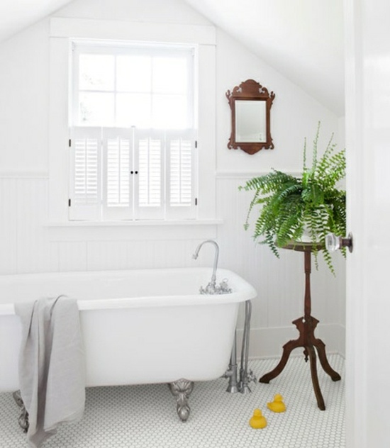 retro style bathroom plant