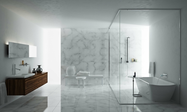 Modern Bathroom Design Luxury Wood Marble Tub Wall Bathtub Wall Shower Glass Handsome