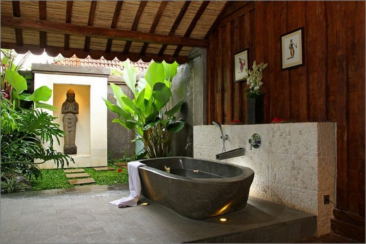 bathroom zen stone bathtub