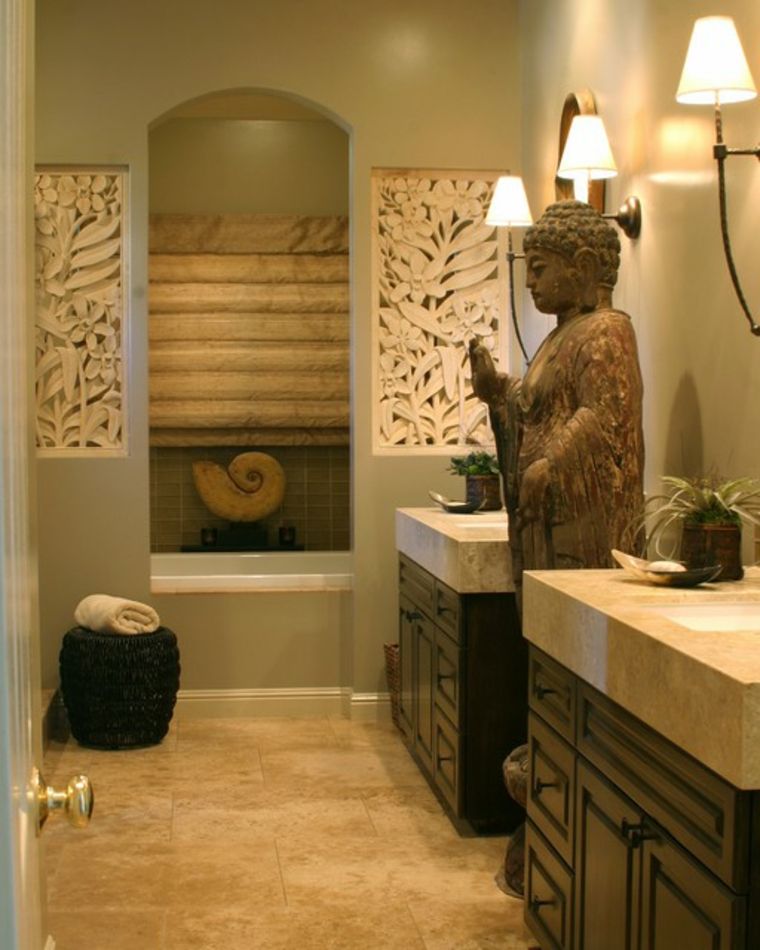 bathroom deco idea statue buddha