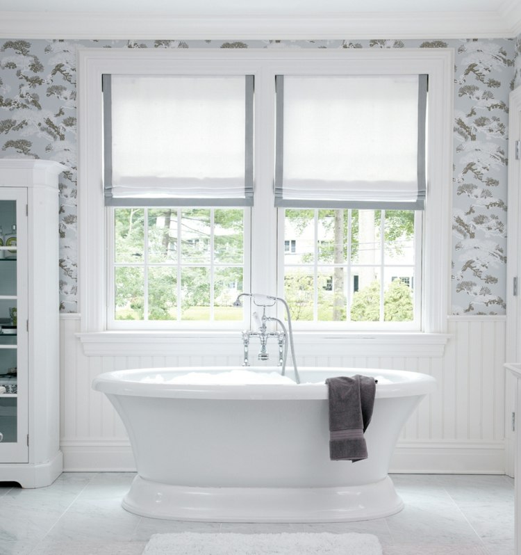 white bathroom design bathtub