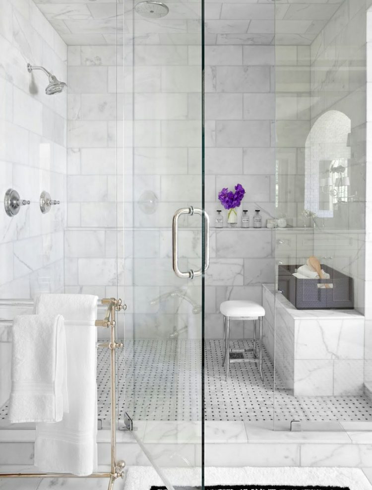 white bathroom shower cubicle