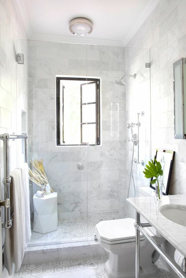 white bathroom tile