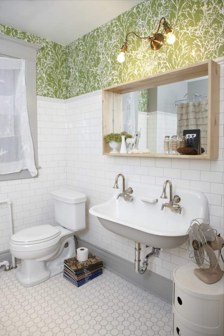 retro style white bathroom